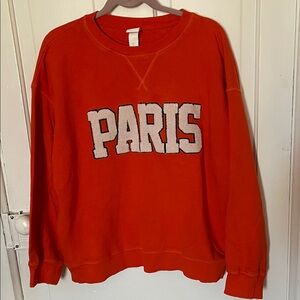 H&M Vibrant Orange Paris Sweatshirt